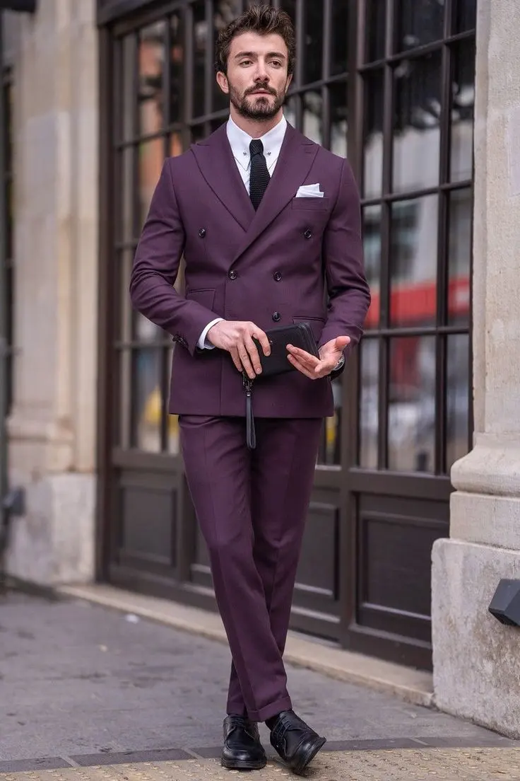 Herrenanzug Henk-Gave Slim Fit Bordeaux-Violett